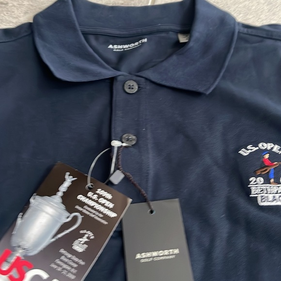 Brand New Ashworth 109th US Open Bethpage Black navy polo USGA (Embroidered logo - Picture 7 of 11